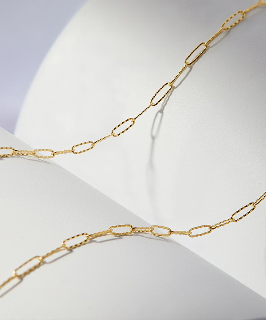 Helene Jewelry 14K 18K Nemo Square Chain Gold Necklace (Type B)