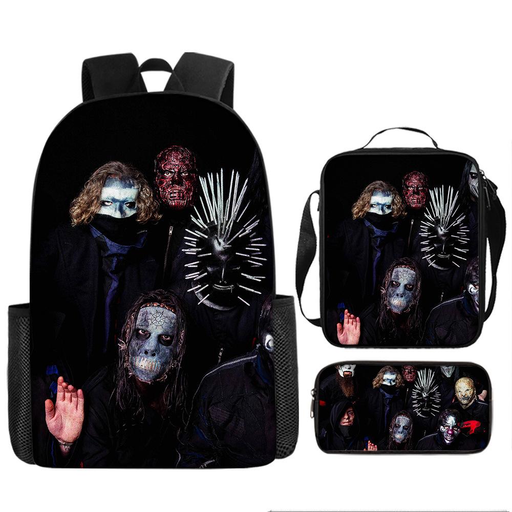 Plecak na Halloween Ciężki Metal Rock Slipknot Plecak z Nadrukiem Cyfrowym Torba na Ramię Piórnik