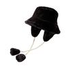 Plush Fisherman Hat with Detachable Ear Protection Windproof Rope Winter Hat Outdoor Activities Travel Cycling Warm Hat