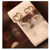 Fashion Golden Love Heart Cutout Cute Pendant Zircon Earrings for Women Girl Accessories  Jewelry