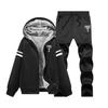 Men's Winter Thick Velvet Hoodie & Jacket Set - Warm & Casual Sportswear