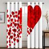 Romantic Love Heart Black White Diamond Okenní závěsy Žaluzie do obývacího pokoje Dětská ložnice Koupelna Dveře kuchyně Domácí Dekor2ks