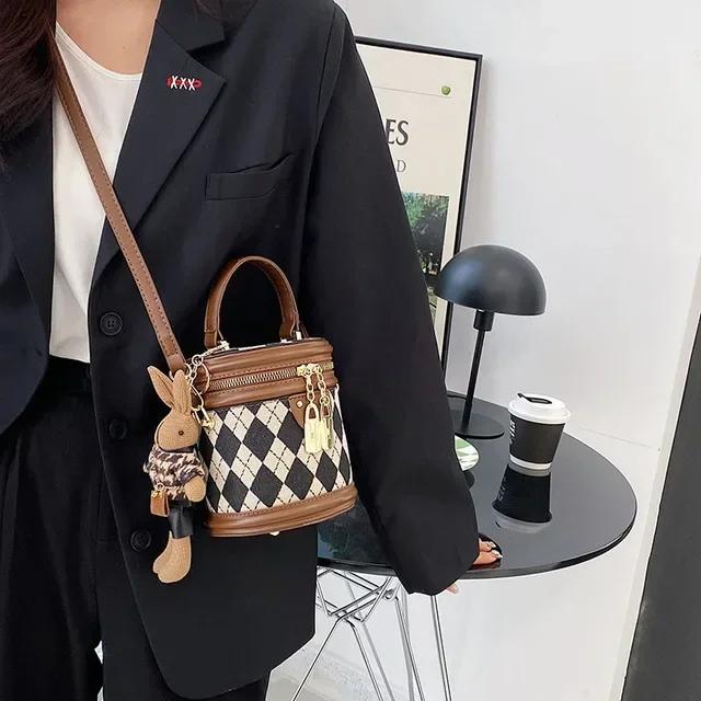 Fashion Female Bag with Zipper Small Bags for Women Luxury Designer Leather Bucket Shoulder Bag