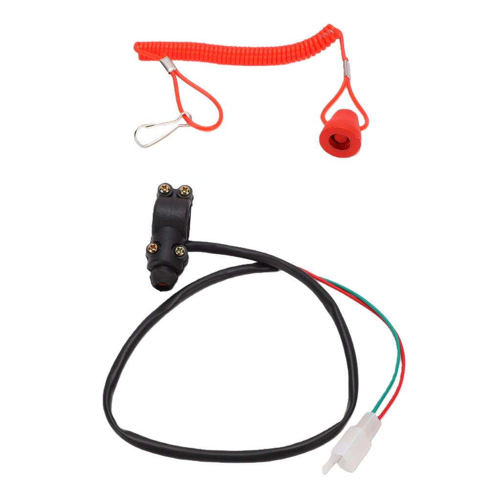 Boat Engine Kill Stop Switch with Safety Tether Lanyard For 22mm Handlebar Motorcycles Dirt Bike ATVs UTVs Outboard