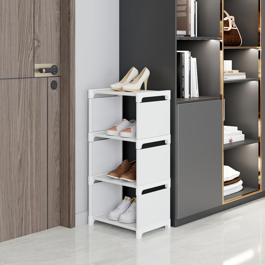 high quality4/6/8-Tier Entryway Shoe Rack and Storage Cabinet, Easy Assembly, Modular Design, Black and White Options, Space-Saving, Suitable for