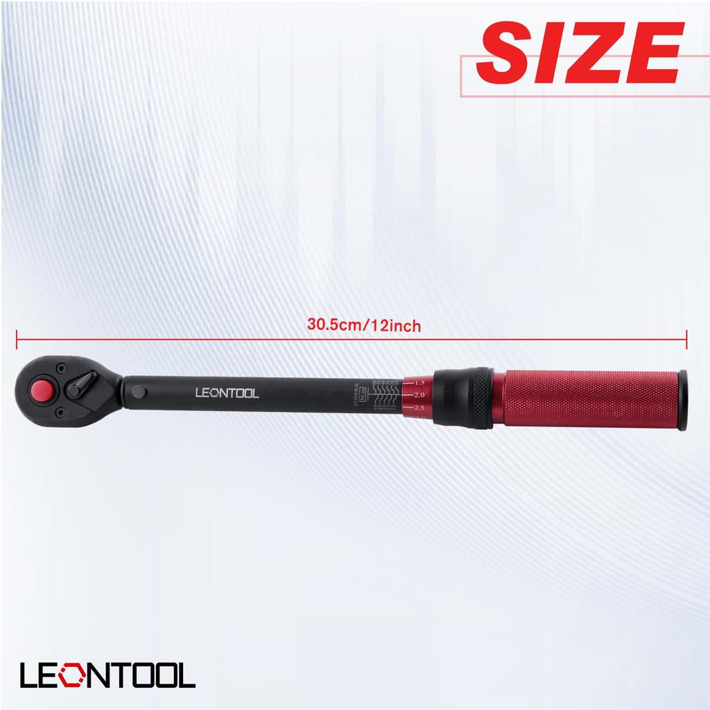LEONTOOL Preset Torque Wrench for Car Tire Reverse Torque Dual 72 Feed Ratchet Quick Bicycle Socket Bike Repair Torque Wrench with Screwdriver and
