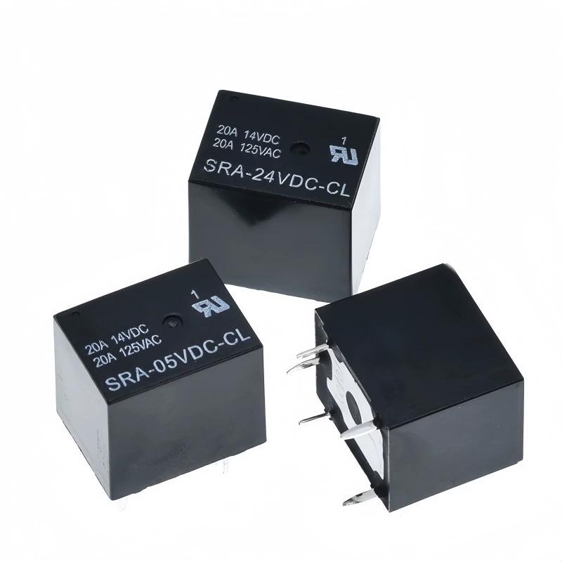 5PCS/lot Power Relays SRA-05VDC-CL SRA-12VDC-CL SRA-24VDC-CL 5V 12V 24V 20A 5PIN Relays 5