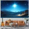 Product Christmas Birth Scene Fabric Background - The Star of Bethlehem and the Nativity, Polyester Bible Gathering Decoration