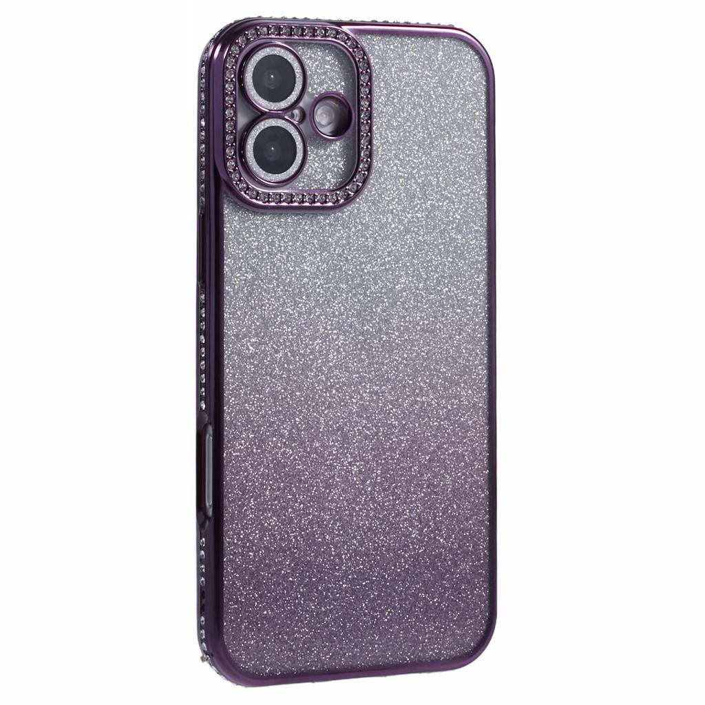 Für iPhone 16 Vollschutzhülle mit Kameraobjektivschutz Strassverziert Klare Hülle