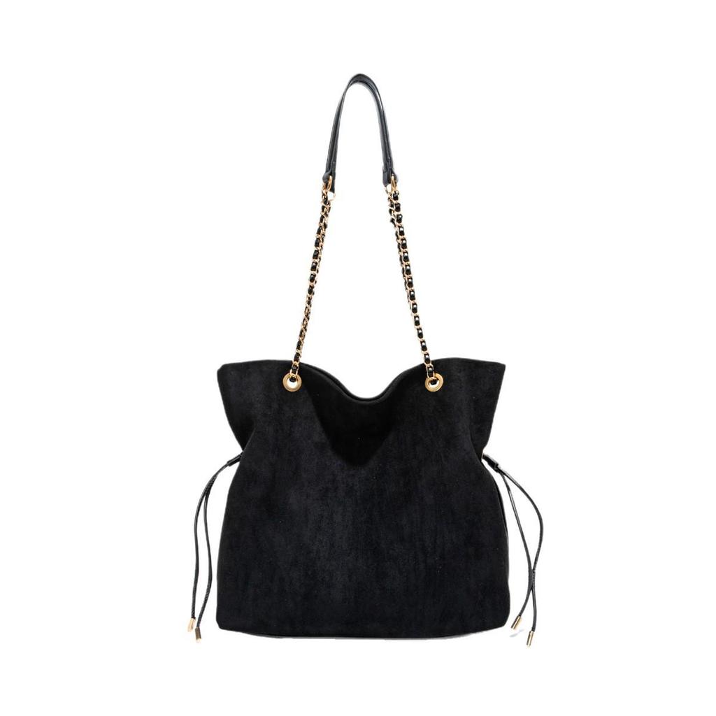 2025 Women's Retro Suede Canvas Large Capacity Tote Chain Shoulder Bag