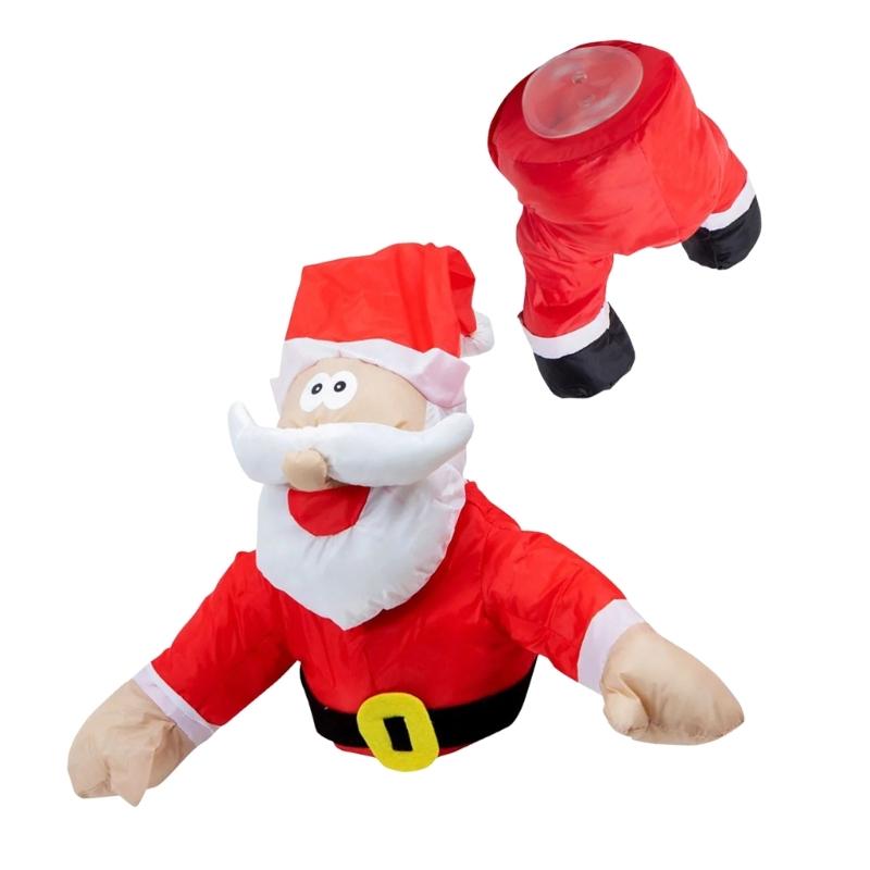 Festliga Rörliga Tomte Ren Krockar Fönsterutställning Humoristiska Animerade Dekorationer