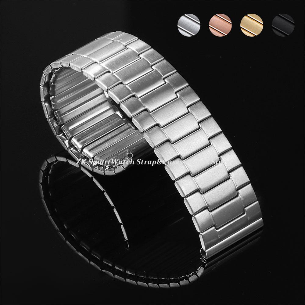 Elastic Stainless Steel Watch Straps 22mm for Seiko for Huawei for Omega Stretch Elastic Metal Watch Band for Men Women Bracelet