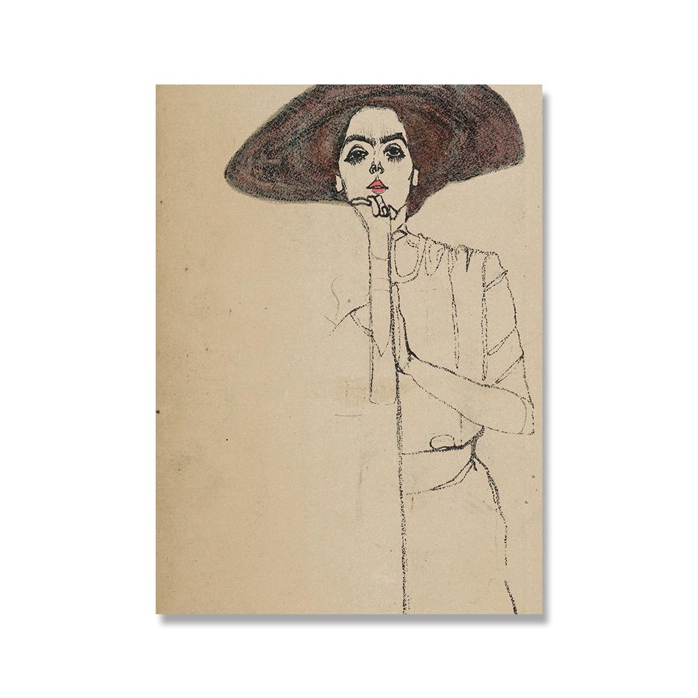 

Egon Schiele Body Color Delineation Sketch Figure poster Home Decor Art Canvas Painting Модульні настінні картини для вітальні 60x90cm No Framed