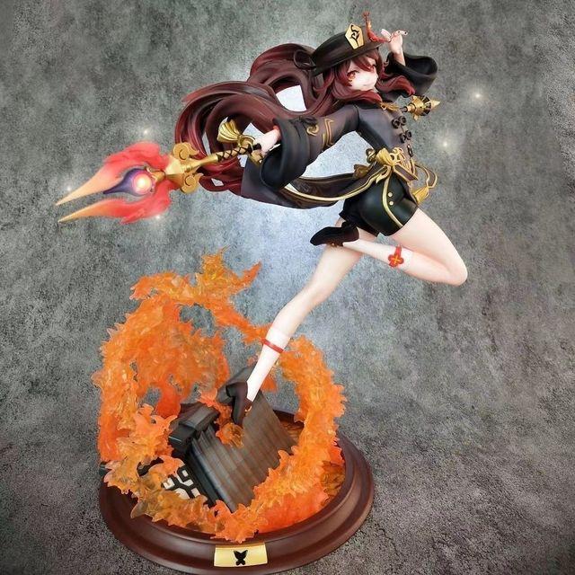 28cm Game Genshin Impact Hutao Anime Figure Combat Ver Pvc Action Figurine Collectible Model Doll Decoration Toy For Boys Gift