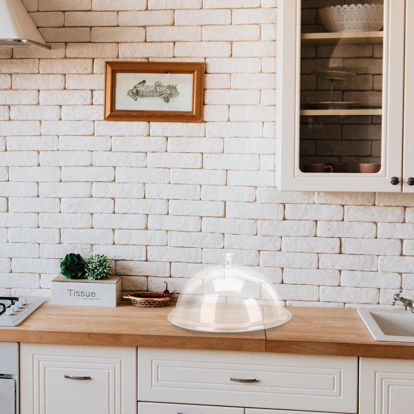 

Прозрачная крышка для еды Многоразовая крышка для блюда для сохранения свежести Теплосберегающая крышка-тарелка для кухни Приготовление Хранение Десерт Торт Еда 27x27cm