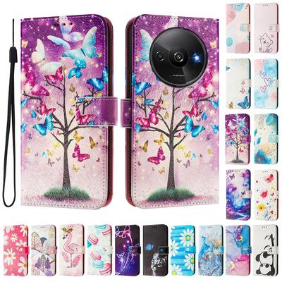 Schmetterlingsbaum, luxuriöse, bemalte Lederhülle, Brieftasche, PU-Leder, Buchstil, Cover für Xiaomi 5X 6X 11 12, Redmi 6 7 8 9 10 12, Redmi Note 7 8 9 10 11 12 ...