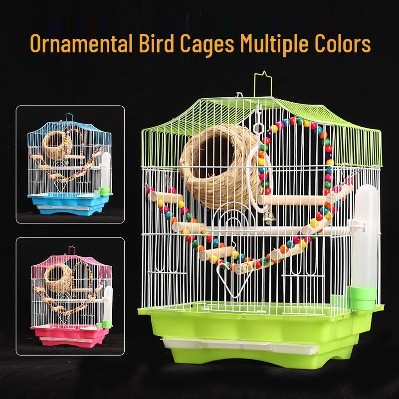 Luxury Home Villa Bird Cage for Small Parrots and Budgies - New Design with Embroidered Eye Pearl and Free Shipping.
