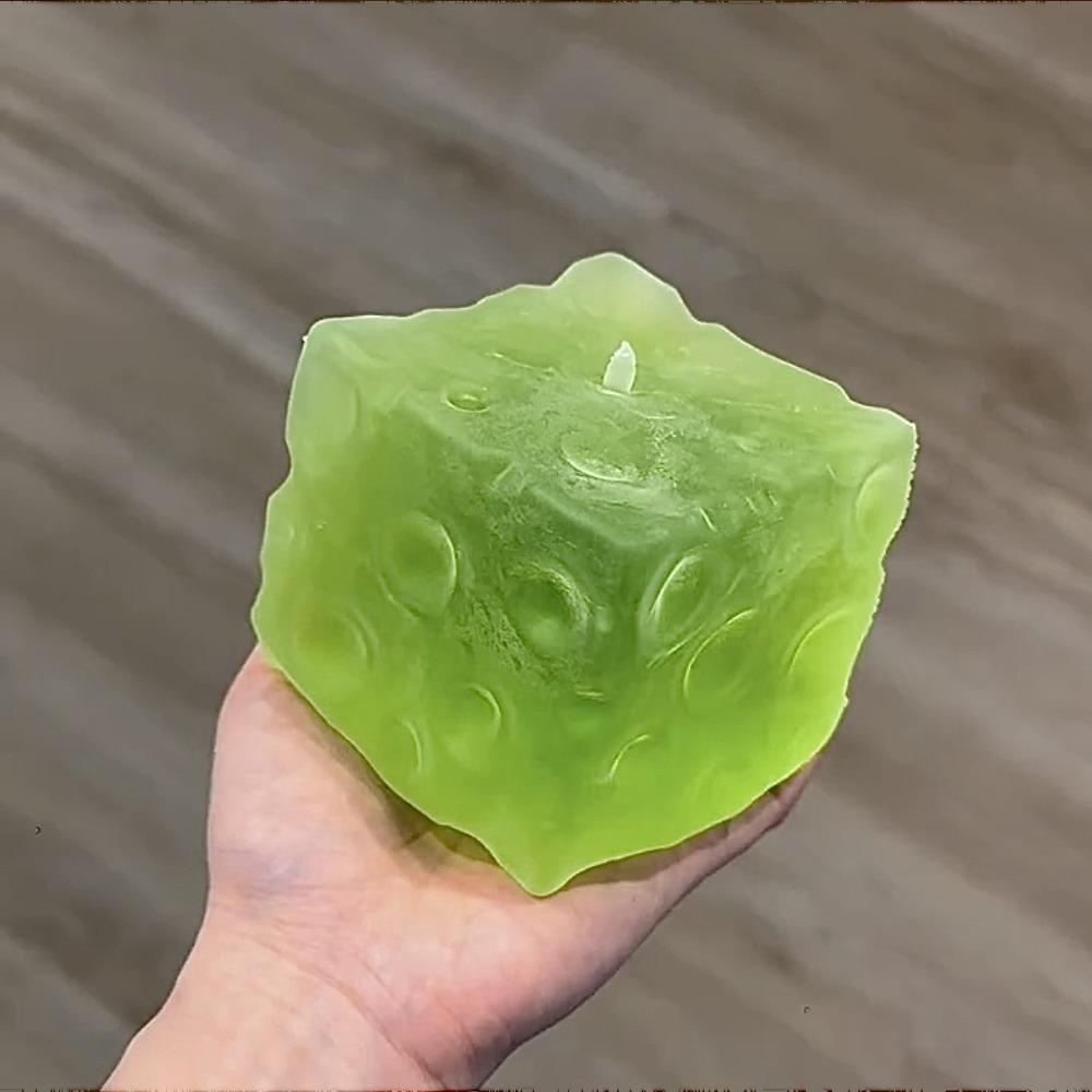 Frosted Matte Cheese Squishy Toy Non-Bounce Sensory Fidget Ball Novelty Cheese Cube Ball Xmas Gift зелёный