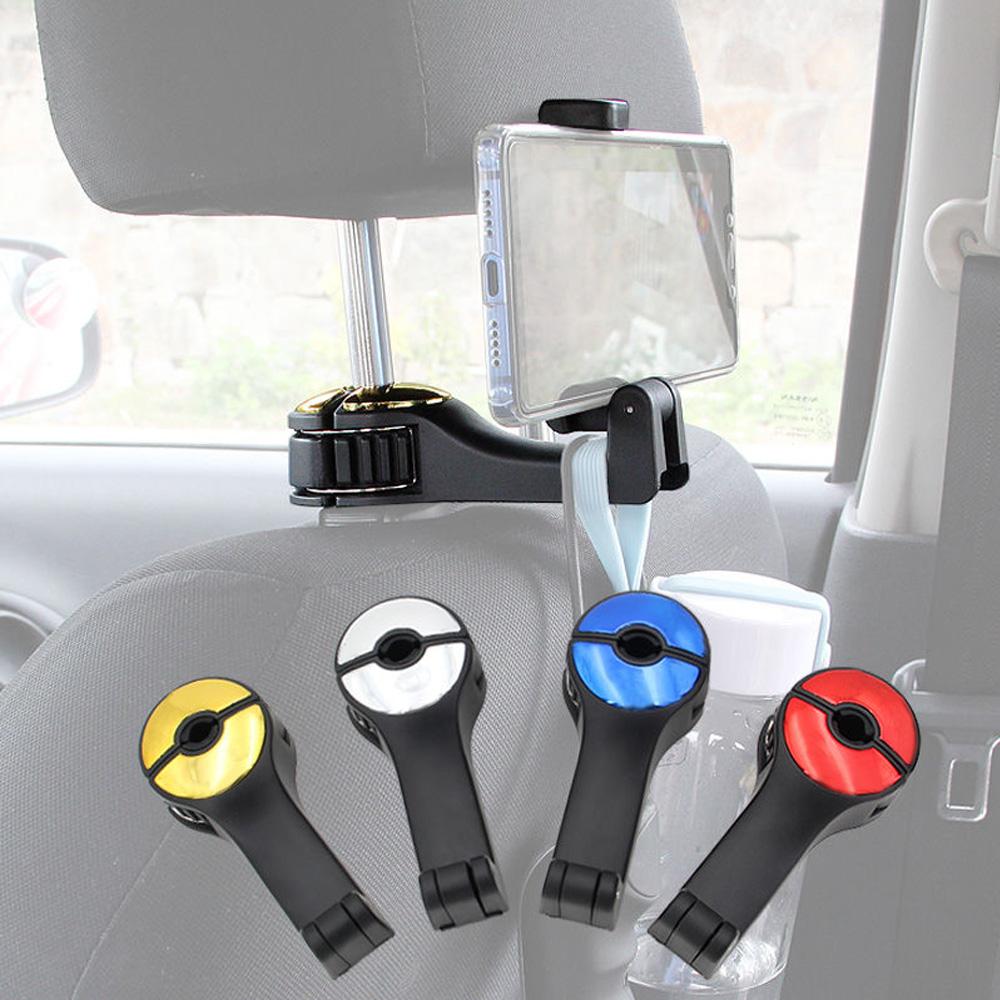 New 2 In 1 Car Headrest Hook Phone Car Holder Car Hanger Portable Seat Back Hanger Storage Hook Phone Holder Auto Fastener Clip
