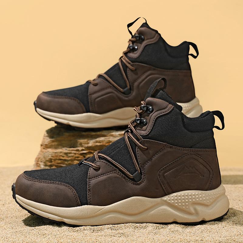 

Fashion Men s High Top Outdoor Sports Shoes Are Non Slip and Fashionable While Autumn Short Boots Black Casual Shoes Are Cowboy Boots 39 коричневый