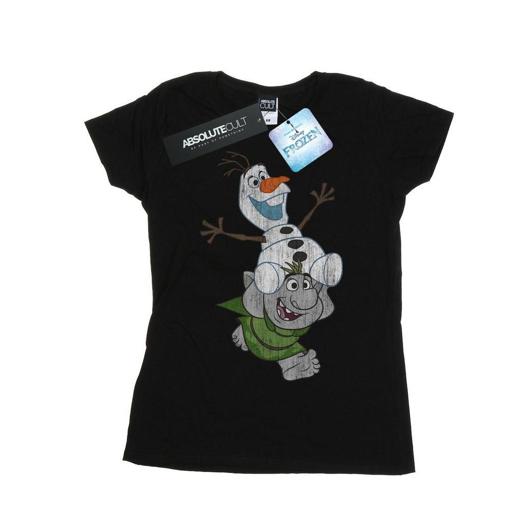 Disney Womens/Ladies Frozen Olaf And Troll Cotton T-Shirt