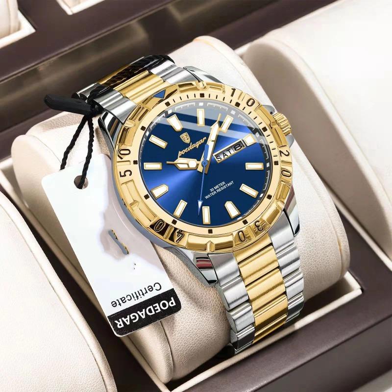 Top Brand Waterproof Fashion New Men's Double Calendar Watch Super Luminous Watch