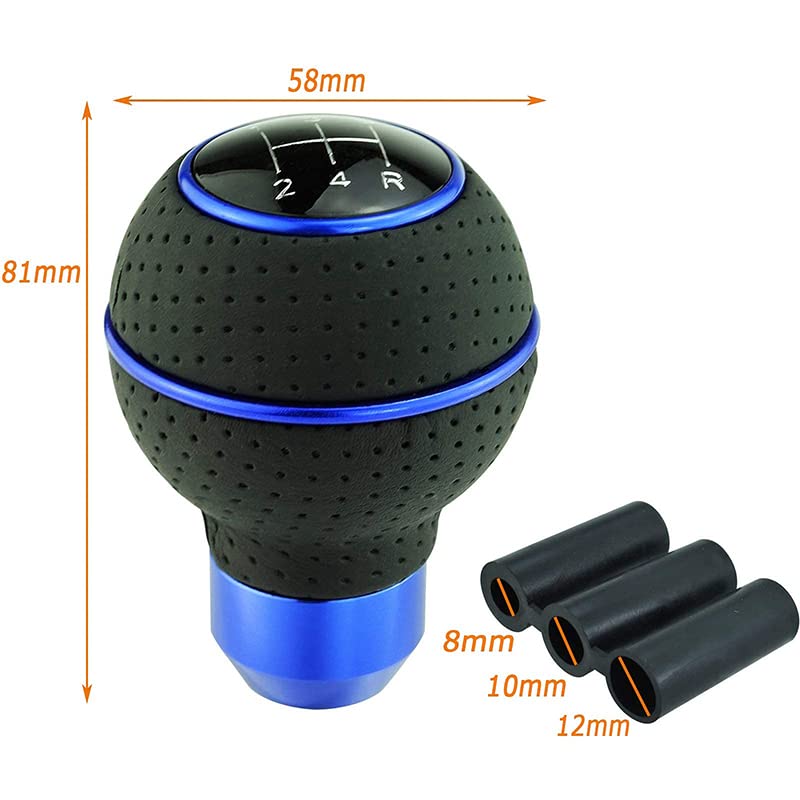 Lunsom PU Shift Knob 5 Speed Gear Shift Knob General Auto Manual Car (Blue)