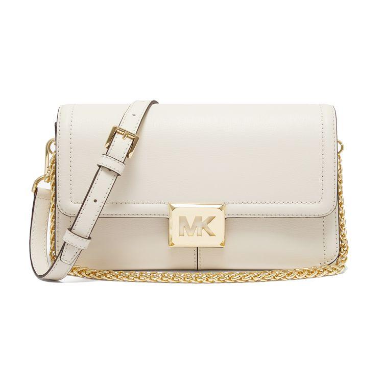 

Michael Kors Sonia Commuter Business Flap Chain Leather Baguette Crossbody Bag Large Women bags Cream 35F1G6SL3L-289 Basic Set (Bag+Dust Bag)