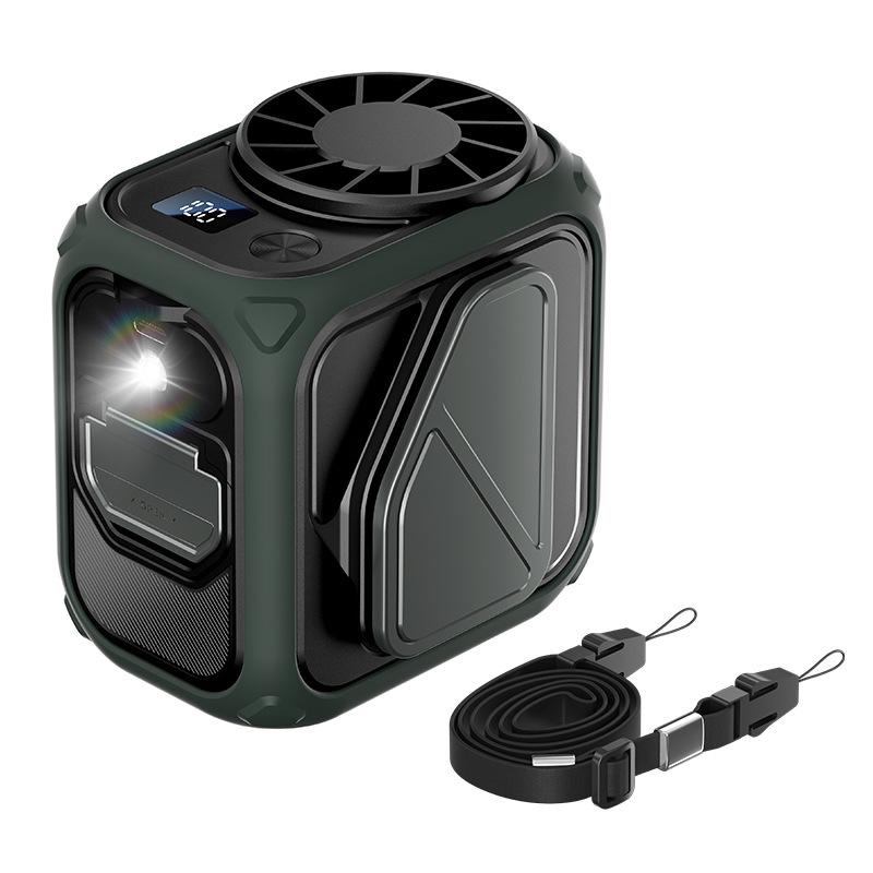 Portable Neck and Waist Fan with USB Charging, High Wind Power, Clip-on Design, Digital Display, and LED Light F135 Waist Hanging Fan 4000mAh