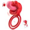 10 Vibration Tongue Penile Ring Vibrator Tongue Clit Stimulator G-spot Massager Female Vaginal Stimulator Sex Toys for Men Women