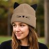 Warm Cat Ears Beanies Wool Cold Hat Sweet Knitted Pullover Hat  Apparel Accessories