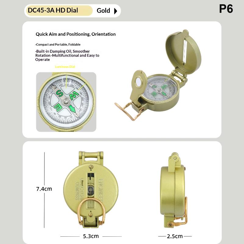 Waterproof High Precision Portable Compass Outdoor Gadget Sports Hiking Mountaineering Professional Metal Sight
