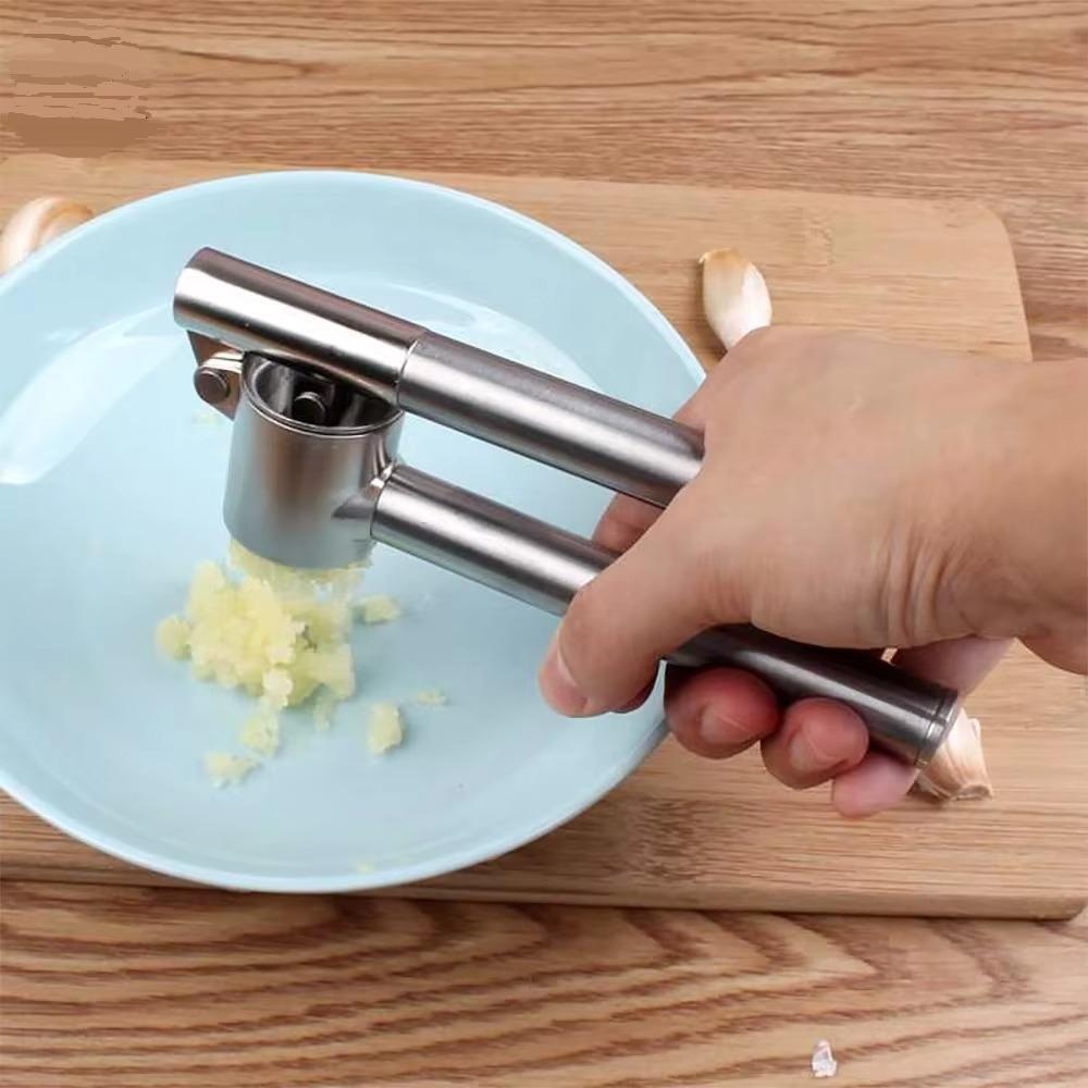 Stainless Steel Garlic Press Detachable Ginger Mud Squeezer Food Processor Garlic Masher  Vegetable
