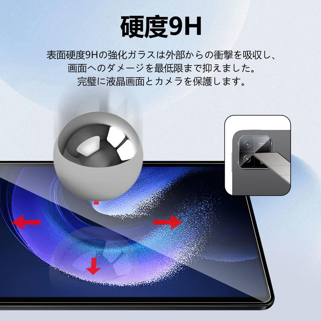 Für Xiaomi Pad6 Pad6 Pro Glasfolie Kamerafolie Kluso Hergestellt von Japan Asahi Glass Hohe Härte 9H Stoßfest Bruchsicher Durchlässigkeit Runde Kante