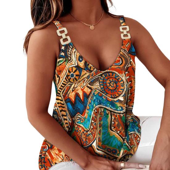 

Топ на бретелях без рукавов с v-образным вырезом и цепочкой, декор, эластичная мягкая на ощупь уличная одежда, сексуальная женская майка с принтом в полоску, одежда для свиданий XL синий