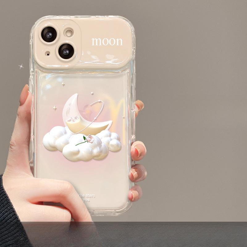

Подходит для Apple 15 Чехол для мобильного телефона Iphone14pro Smudge Cloud Moon Chain 13 Прозрачный Xs Flip Mirror 6 iphone 15 promax