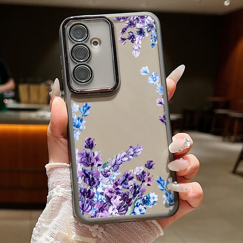 Floral Pattern Soft TPU Case For Samsung Galaxy S25 S24 Ultra S21 S23 S24 FE A56 A55 A54 A15 A16 A25 A35 A36 A53 5G Phone Cover