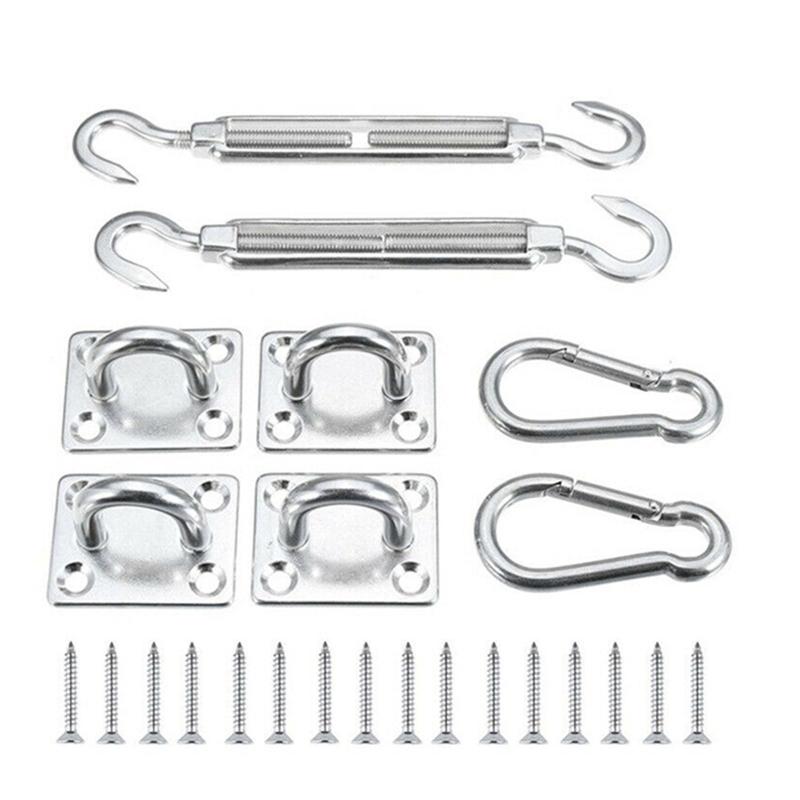 Outdoor Patio Rectangle Awning Attachment Set Stainless for Sun Shade Sail Canopy Fitting Heavy Duty Shade Sail Hardware