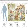 Cute Bunny Family Garden Shower Curtain Waterproof Easy To Clean Privacy Protection Print Easter Farmhouse Art Design 12 Hooks