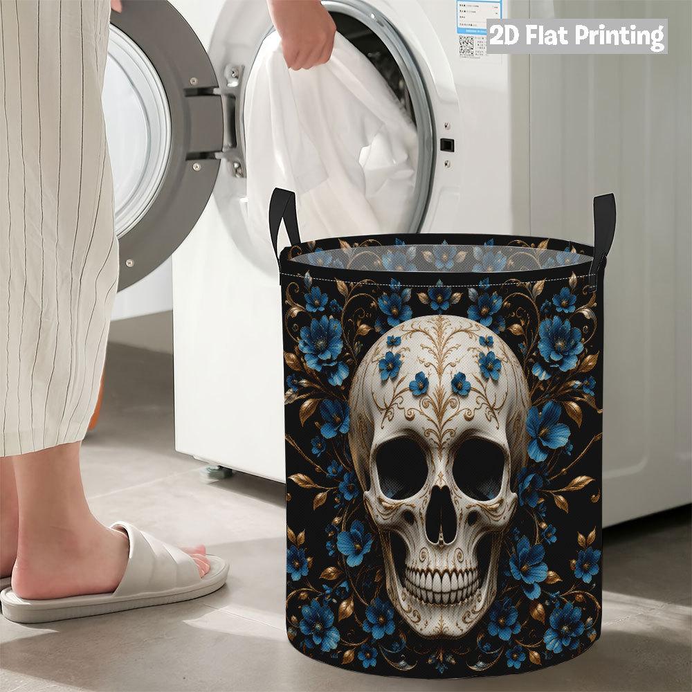Collapsible Laundry Basket Large Round Waterproof Fabric Hamper Dirty Clothes Storage Bin Toy Organizer with Handles