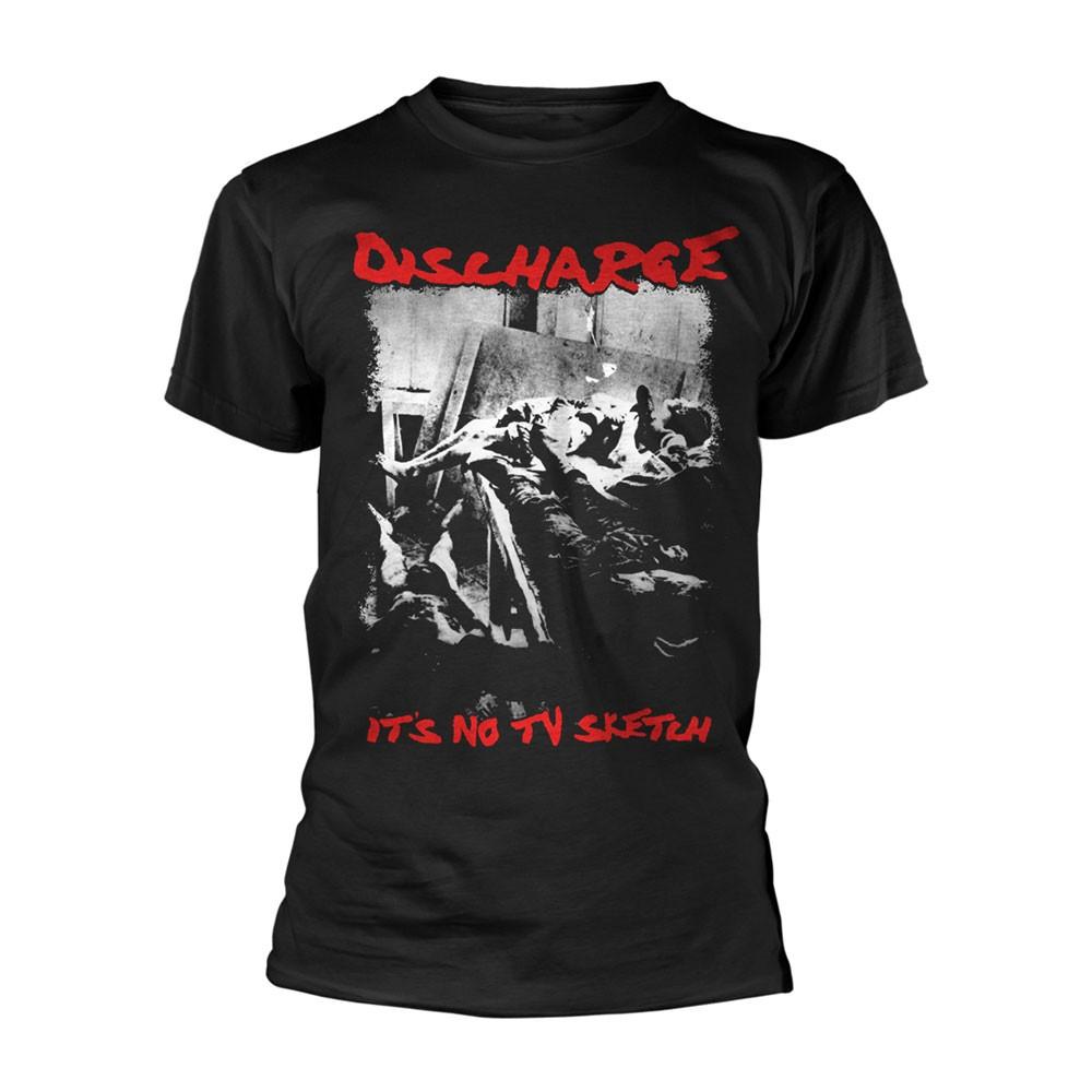 Men s Discharge Its No Tv Sketch T-shirt XX-Large Black S