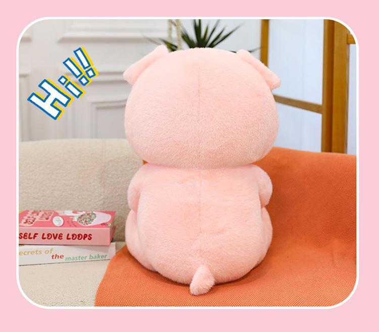 Large Plush Pig Doll - Cute Stuffed Animal Gift for Girlfriend, Valentine's Day, or Birthday - Pig Holding a Flower