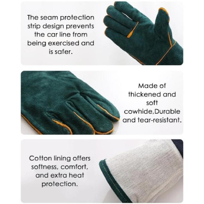 Anti-Bite Safety Gloves Leather Pets Grip Biting Protective Gloves for Catch Dog Cat Reptile Animal Grasping Training Gloves