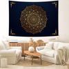 Aesthetic Boho Gold Floral Medallion Tapestry Wall Hanging Bohemian Wall Art Indian Hippie Psychedelic Headboard For Bedroom