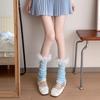 Cotton Knee High Ruffle Socks Candy Color Open Toe Socks All Match Sweet Leg Warmer  Summer