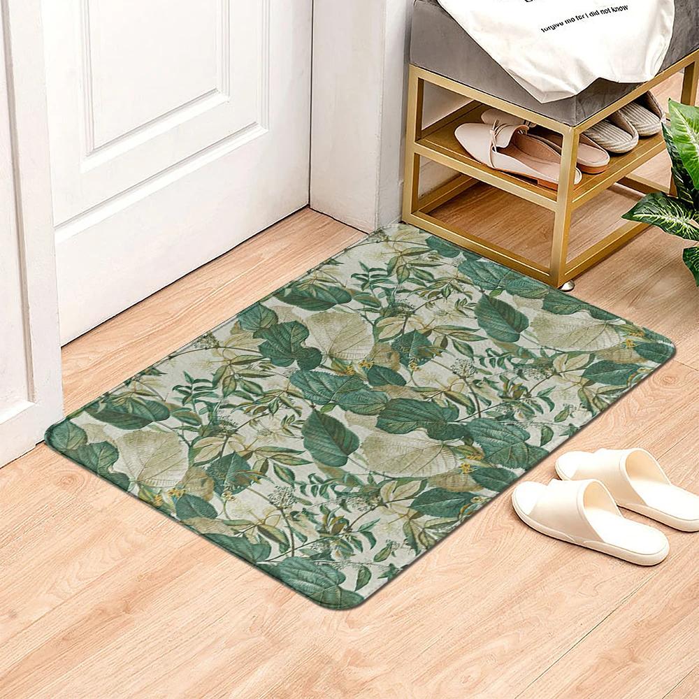 Beautiful Flowers Entrance Door Floor Mat Door Mat Non-Slip Foot Pad Home Welcome Carpet for Hallway Bath Kitchen Doormat
