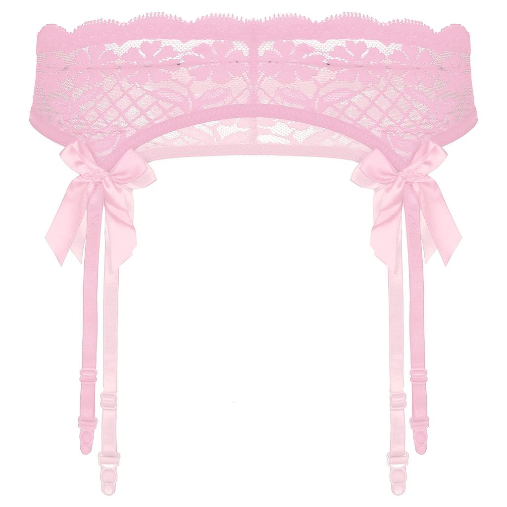 Mens Sheer Lace Suspenders Elastic Waist Garter Belt Sissy Sleepwear Accessories Stocking Holders