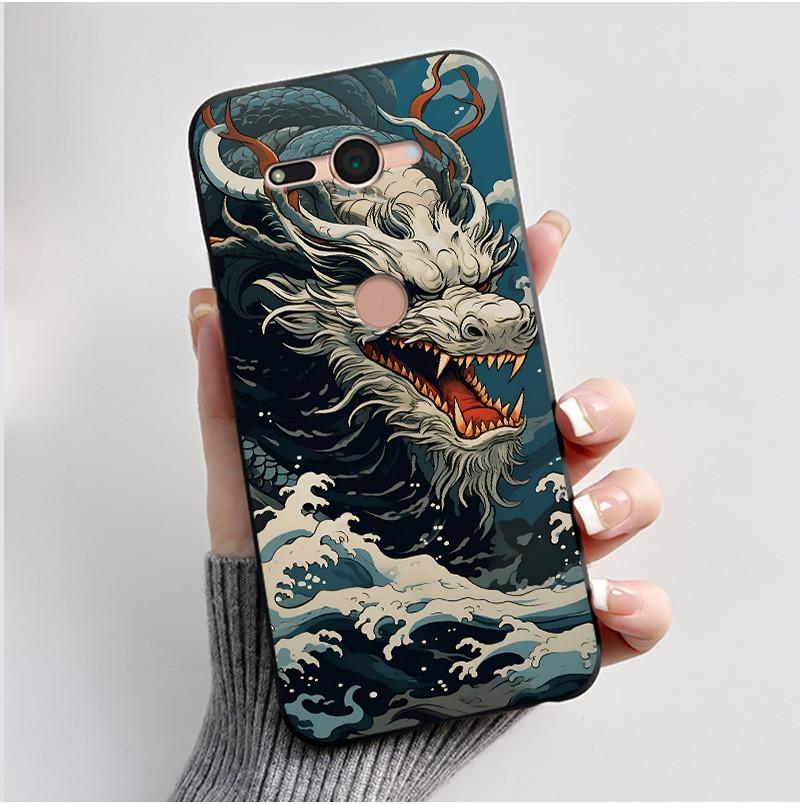 Cute Black Case Phone Case For Sony Xperia XZ2 Compact/SO-05K Protective Shockproof Soft Cover Lovely Fluffy White Bunny