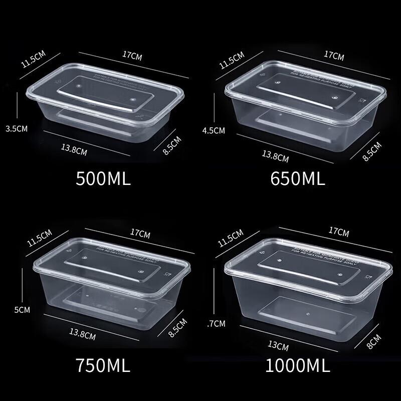 Ronghe Disposable Rectangular Plastic Takeout Containers with Lids