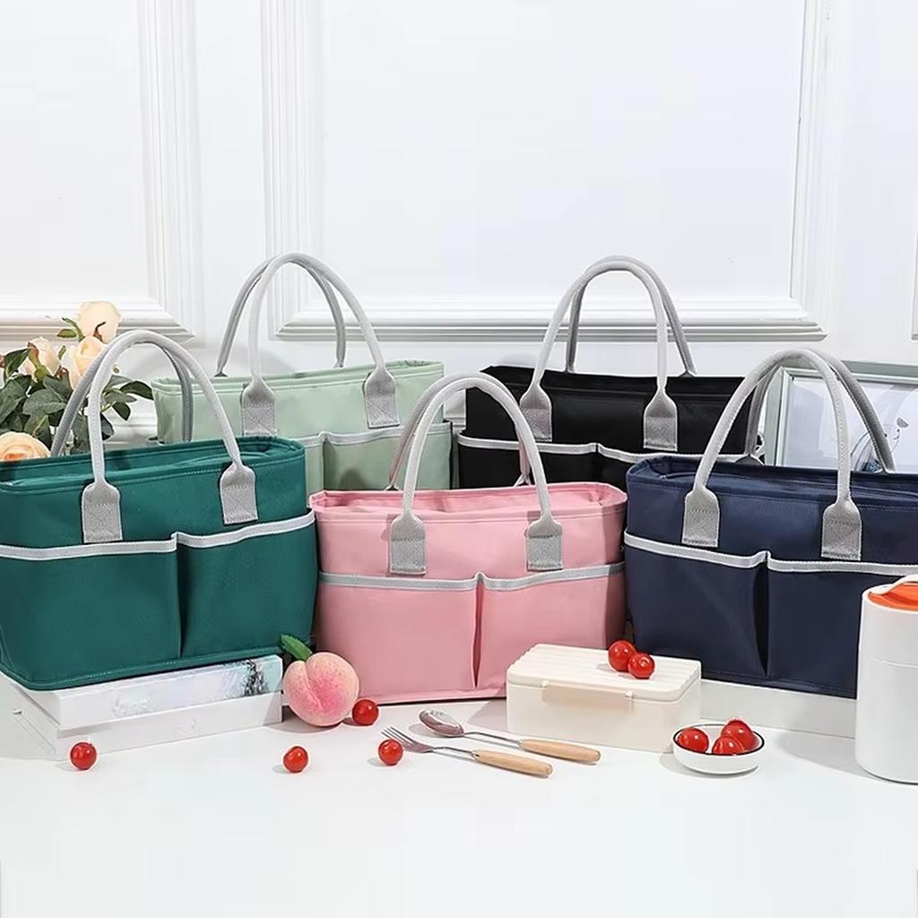 Insulated Lunch Bag, Thermal Cooler Bag, Portable Picnic Lunch Box Tote Bag